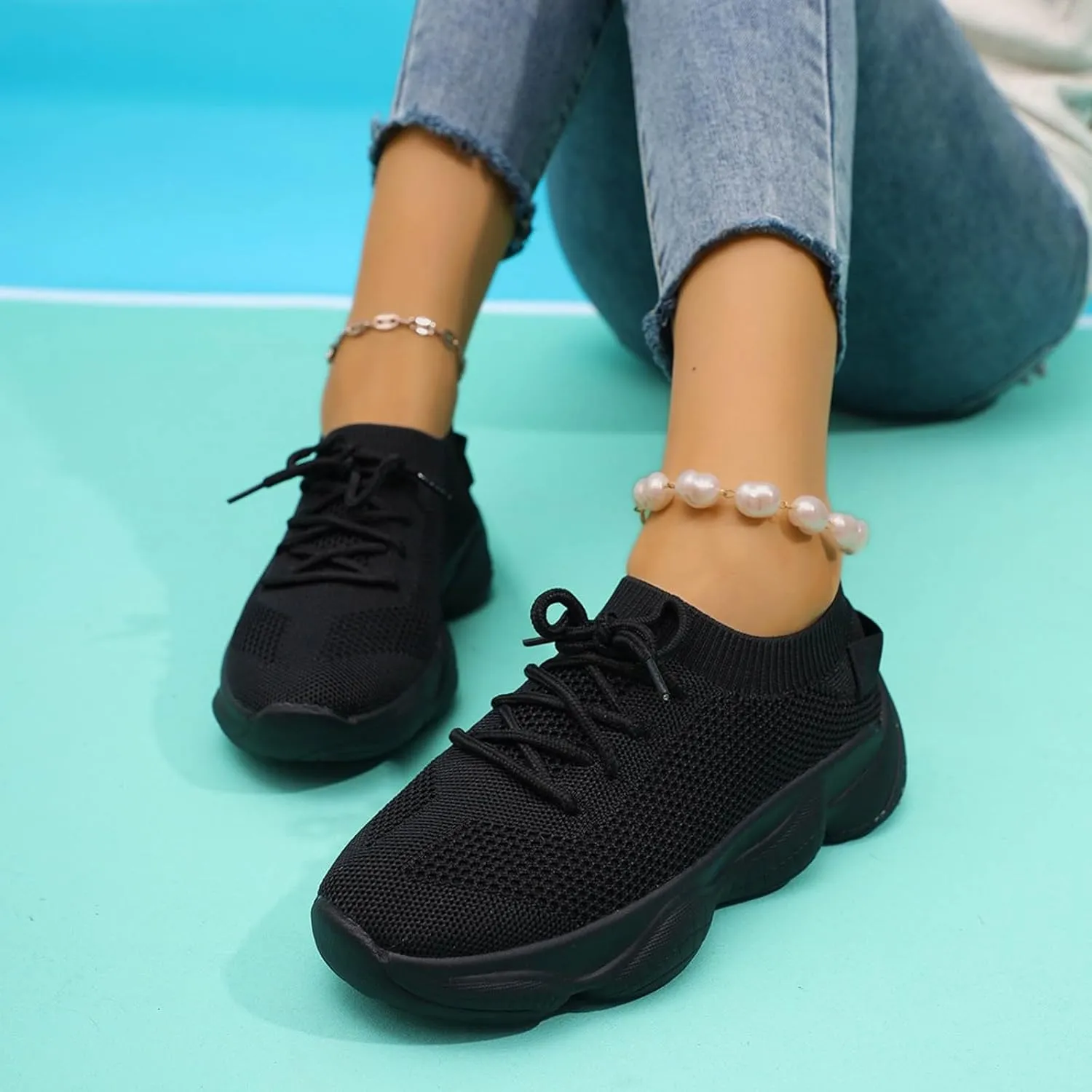 Mesh Slip On Black Non Slip Shoes for Women, Work Shoes & Restaurant Sneakers - Comfortable Gym Workout Work
