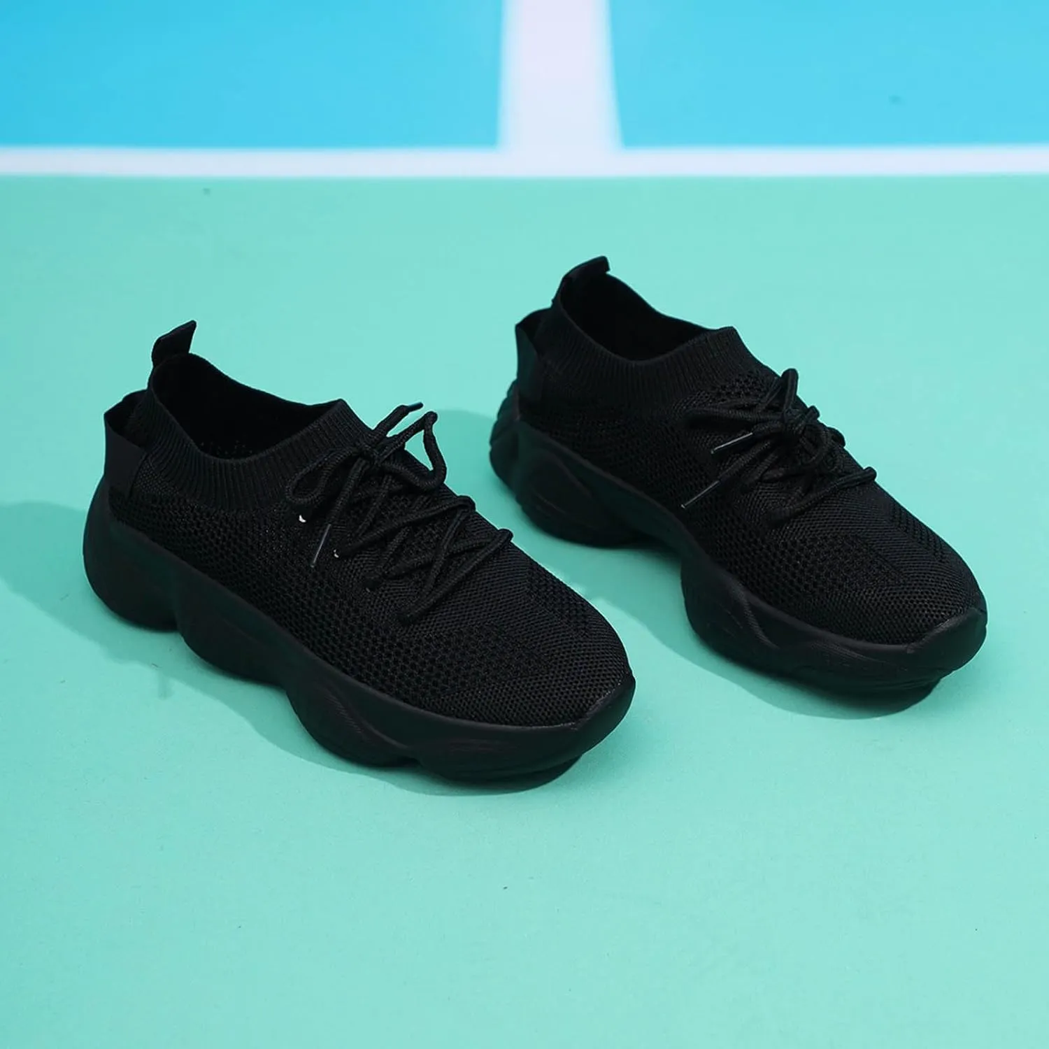 Mesh Slip On Black Non Slip Shoes for Women, Work Shoes & Restaurant Sneakers - Comfortable Gym Workout Work