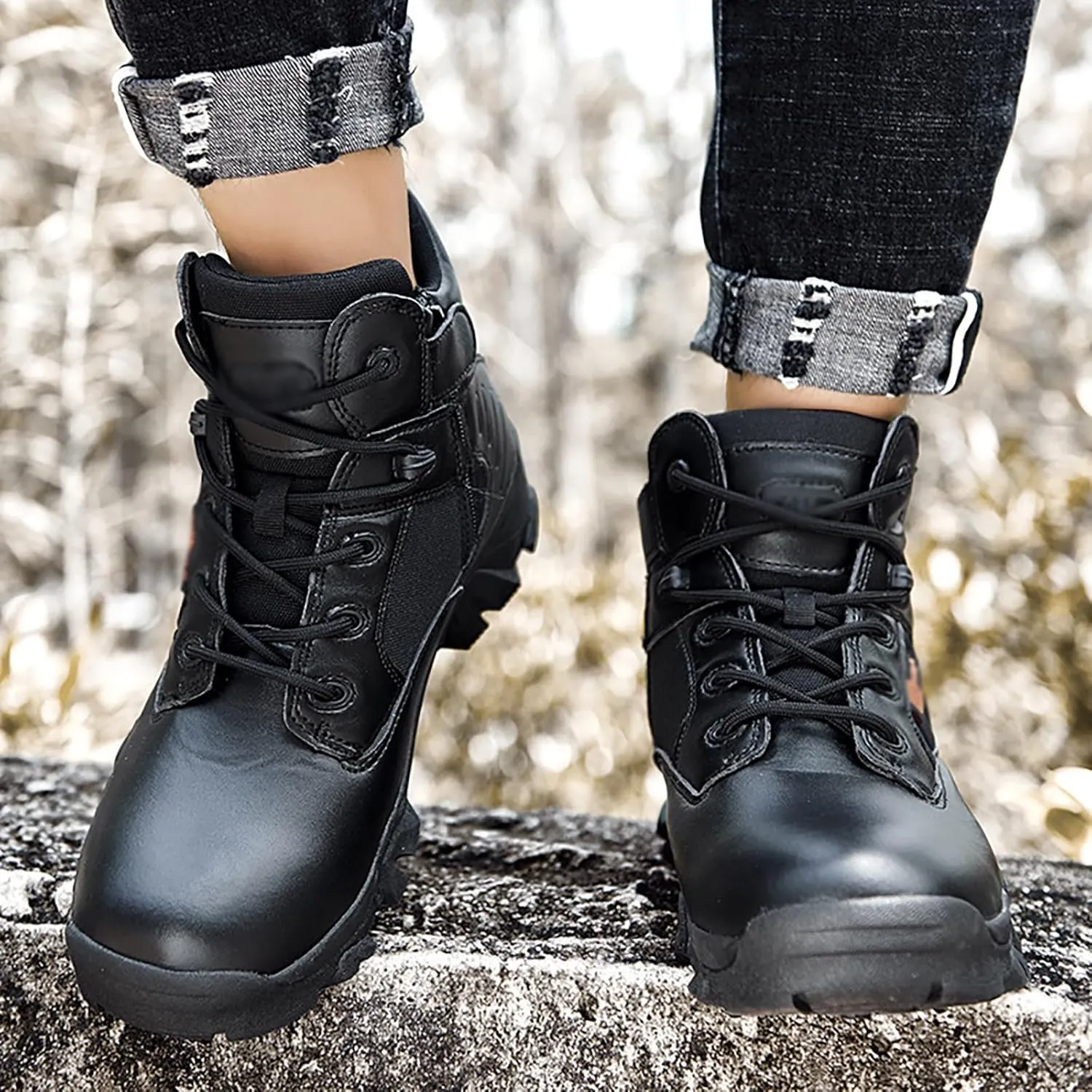 Military Boots For Men Tactical Boots Combat Boots Breathable Police Patrol Boots Lightweight Army Boots Waterproof Hiking Boots