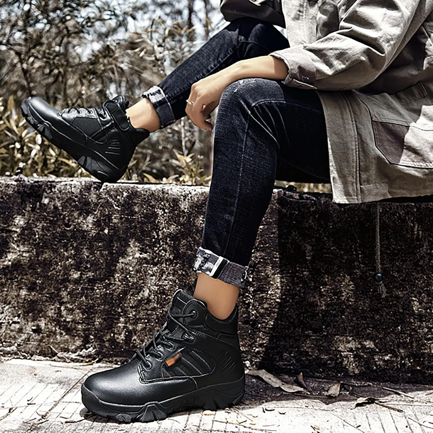 Military Boots For Men Tactical Boots Combat Boots Breathable Police Patrol Boots Lightweight Army Boots Waterproof Hiking Boots