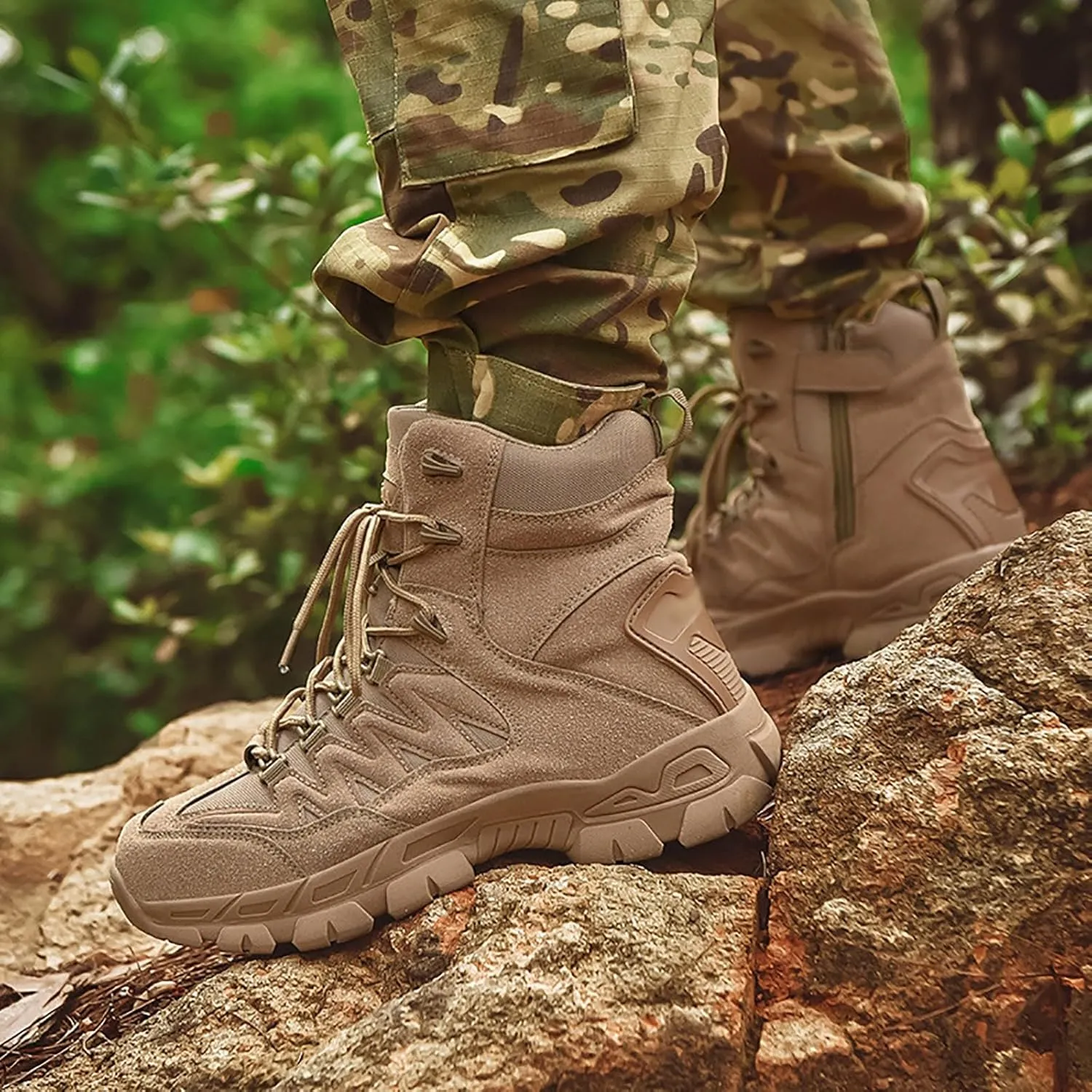 Military Boots For Men Tactical Boots Combat Boots Breathable Police Patrol Boots Lightweight Army Boots Waterproof Hiking Boots