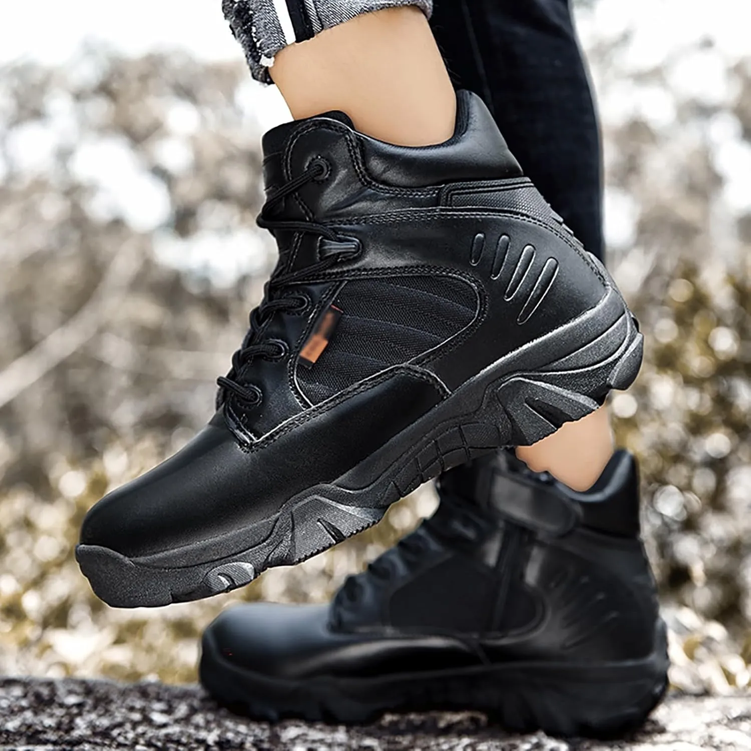 Military Boots For Men Tactical Boots Combat Boots Breathable Police Patrol Boots Lightweight Army Boots Waterproof Hiking Boots