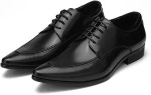 Santimon Men's Classic Oxfords Dress Shoes - Handmade Genuine Cowhide Leather, Non-Slip Rubber Sole, Pointed Toe Derby Shoes for Wedding, Business & Casual Wear