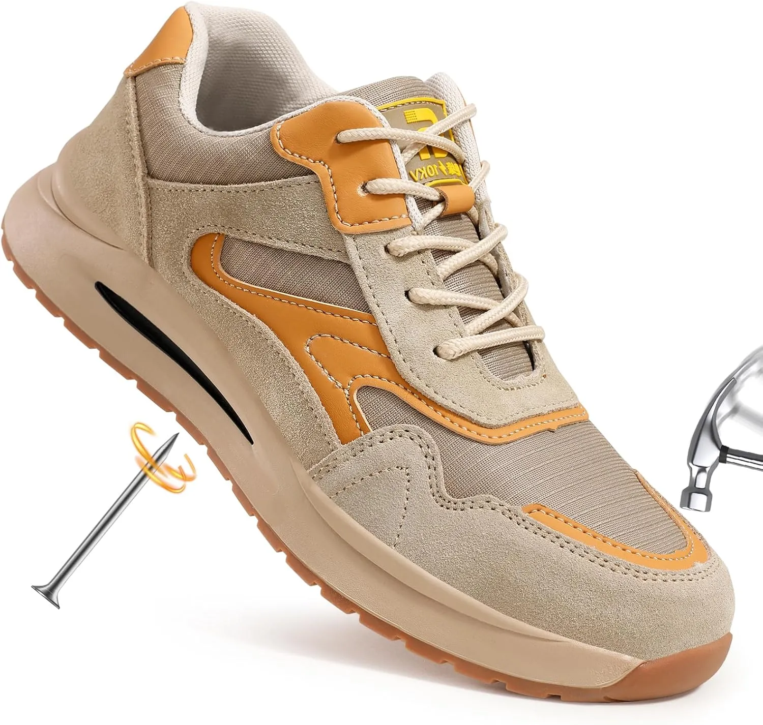 Steel Toe Shoes for Men Lightweight Work Shoes Comfortable Mens Work Boots Indestructible Safety Shoes for Men Industrial Construction Steel Toe Sneakers Soft Mens Work Shoes