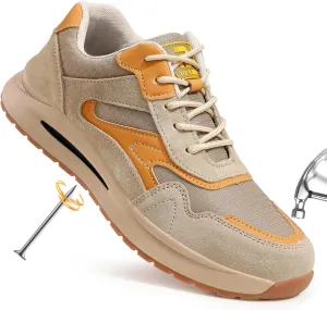 Steel Toe Shoes for Men Lightweight Work Shoes Comfortable Mens Work Boots Indestructible Safety Shoes for Men Industrial Construction Steel Toe Sneakers Soft Mens Work Shoes