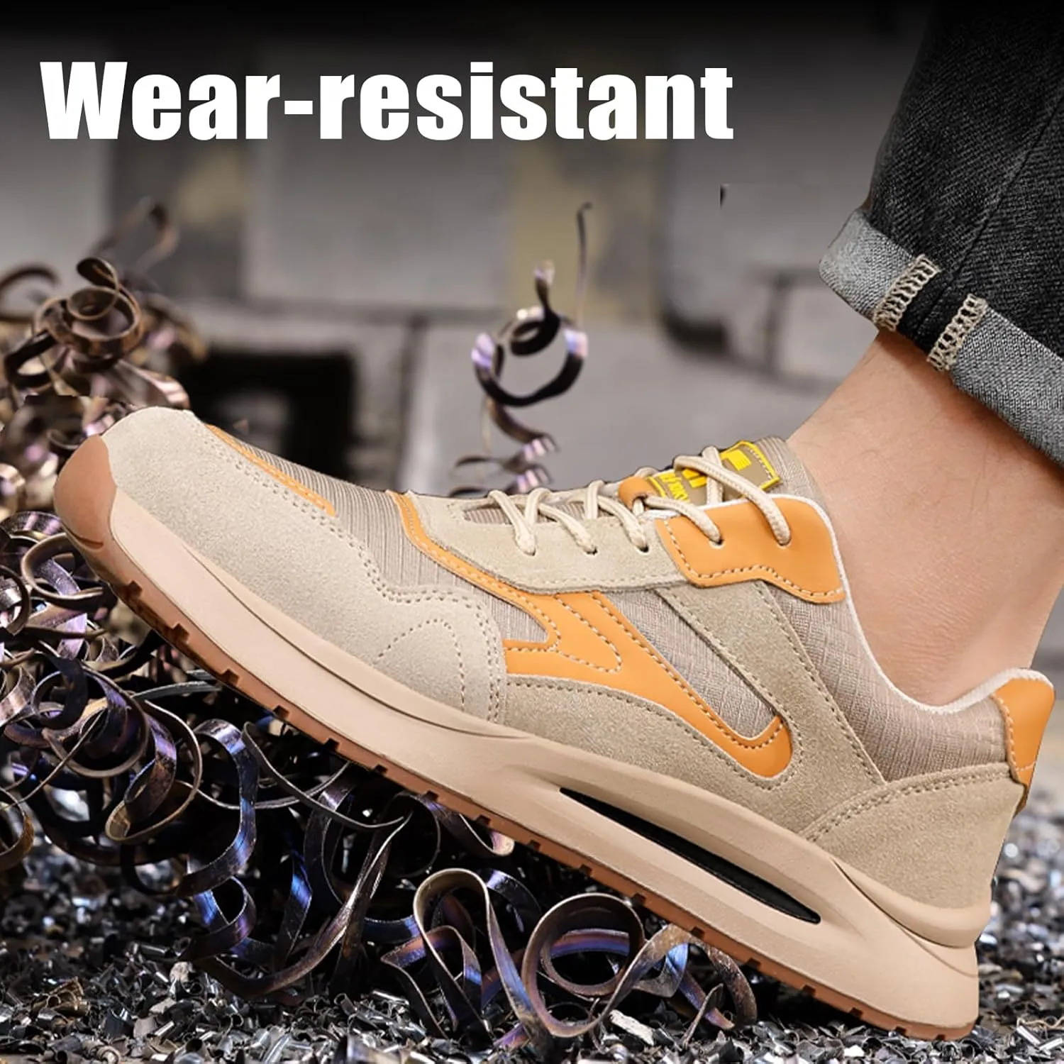 Steel Toe Shoes for Men Lightweight Work Shoes Comfortable Mens Work Boots Indestructible Safety Shoes for Men Industrial Construction Steel Toe Sneakers Soft Mens Work Shoes