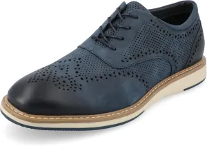 Vance Mens Patrick Lace-up Hybrid Perforated Oxford Medallion Toe Tru Comfort Foam Casual Dress Shoe