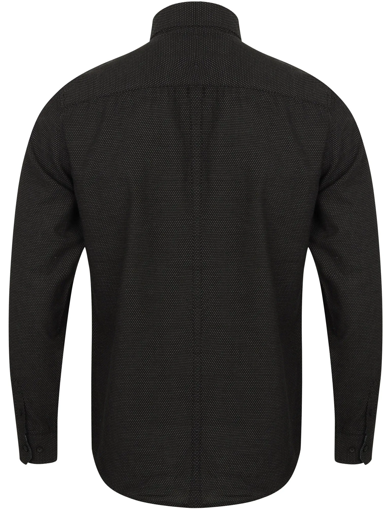 Warwick Long Sleeve Dobby Cotton Shirt in Black - Le Shark