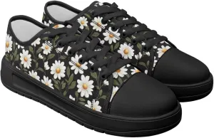 Women's Canvas Slip On Shoes Fashion Canvas Casual Sneakers Lightweight Soft Tennis Shoe Size 6-13.5 Black Sole