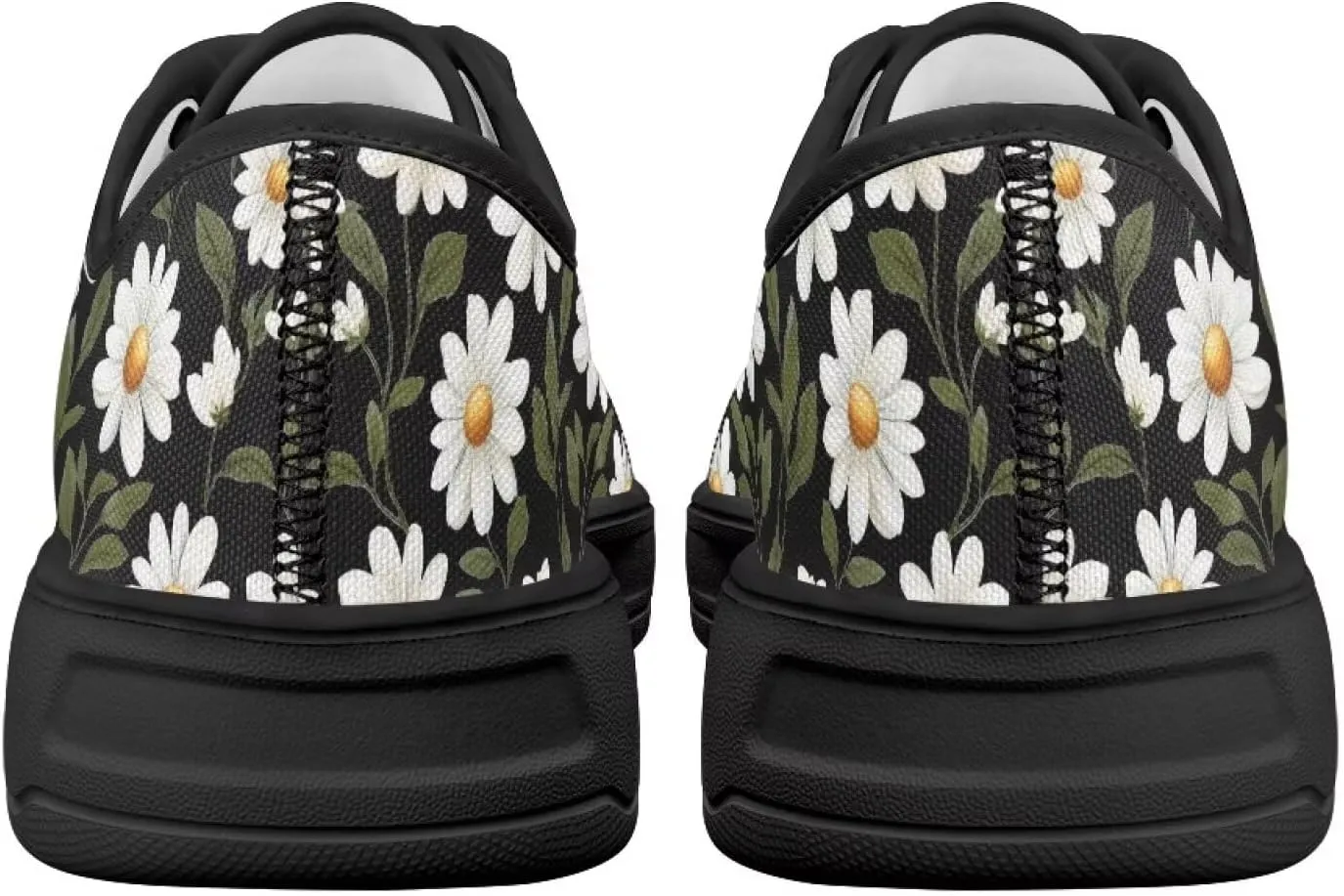 Women's Canvas Slip On Shoes Fashion Canvas Casual Sneakers Lightweight Soft Tennis Shoe Size 6-13.5 Black Sole