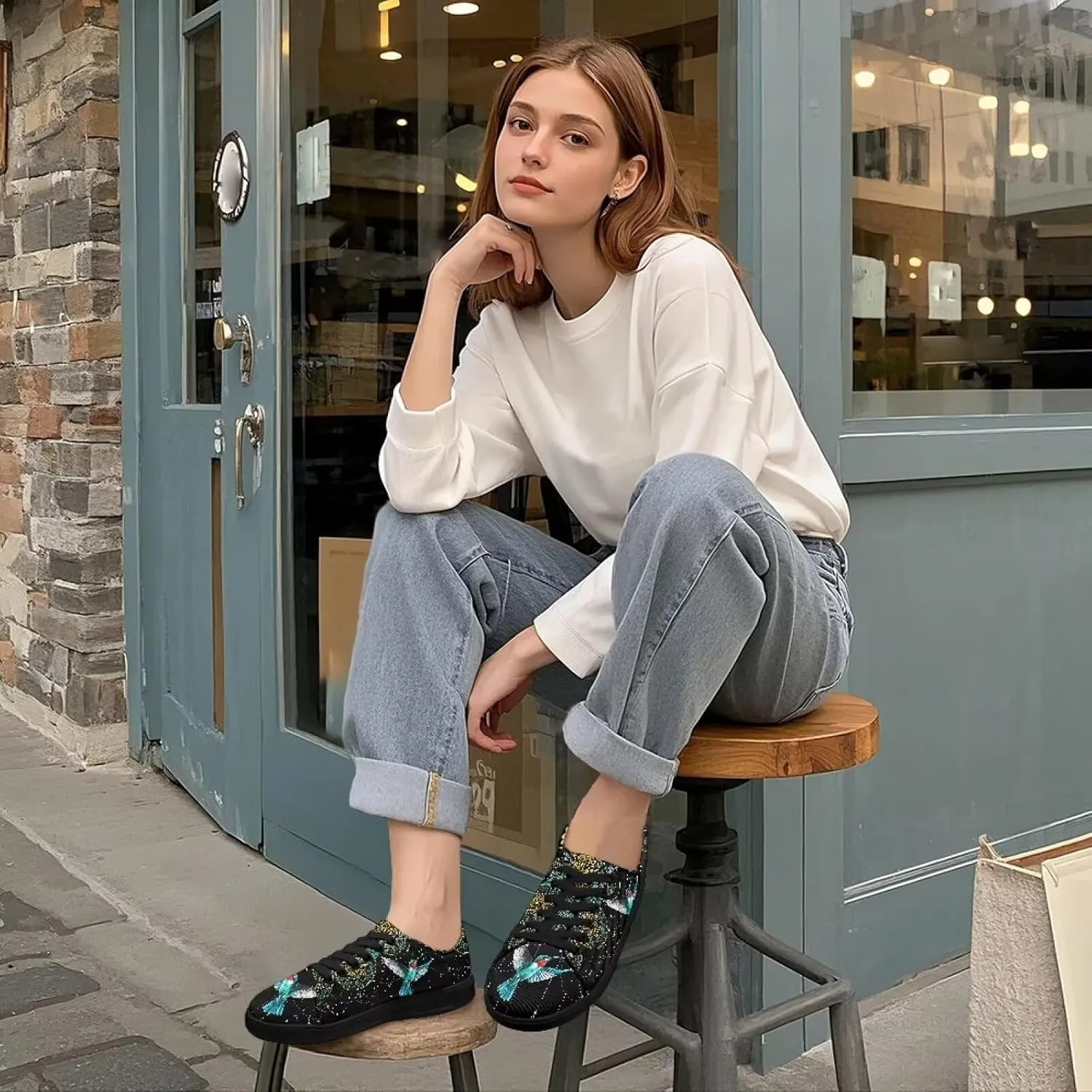 Women's Casual Canvas Sneakers Comfortable Low Top Walking Shoes Classic Lightweight Tennis Shoes Fashion Sneakers