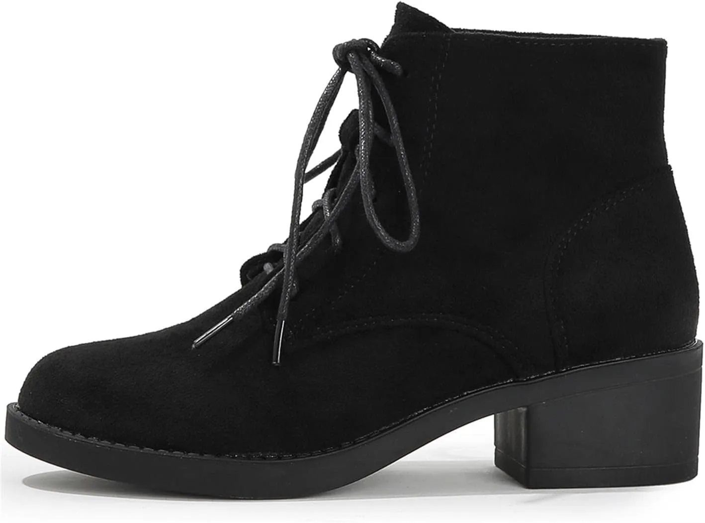 Women's Lace Up Chunky Heel Ankle Boots Ladies Derby Saddle Boots