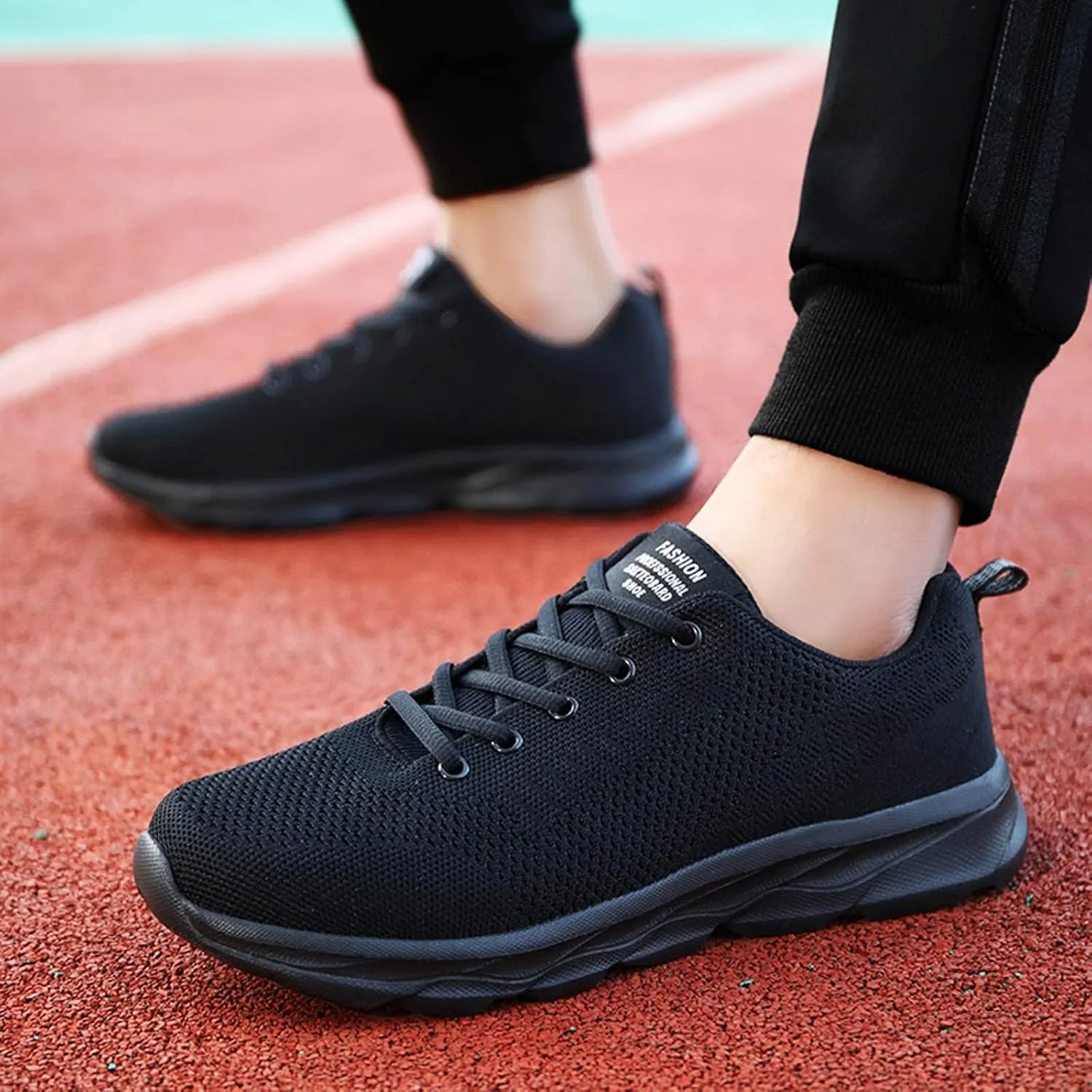 Womens Lace Up Running Shoes Non Slip Walking Shoes Slip On Shoes Women Mesh Ladies Casual Shoes Black Sneakers Red Tennis Shoe Cross Trainer Shoe