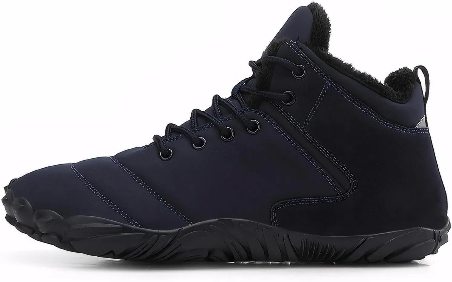 Women's Men's Winter Barefoot Shoes Warm Fur Lined Hiking Footwear Water-Resistant Snow Boots for Outdoor Hiking Cycling Camping